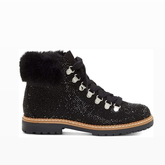 New INC International Concepts Black Winter Rain Boots with Faux Fur Tri… - Picture 1 of 11
